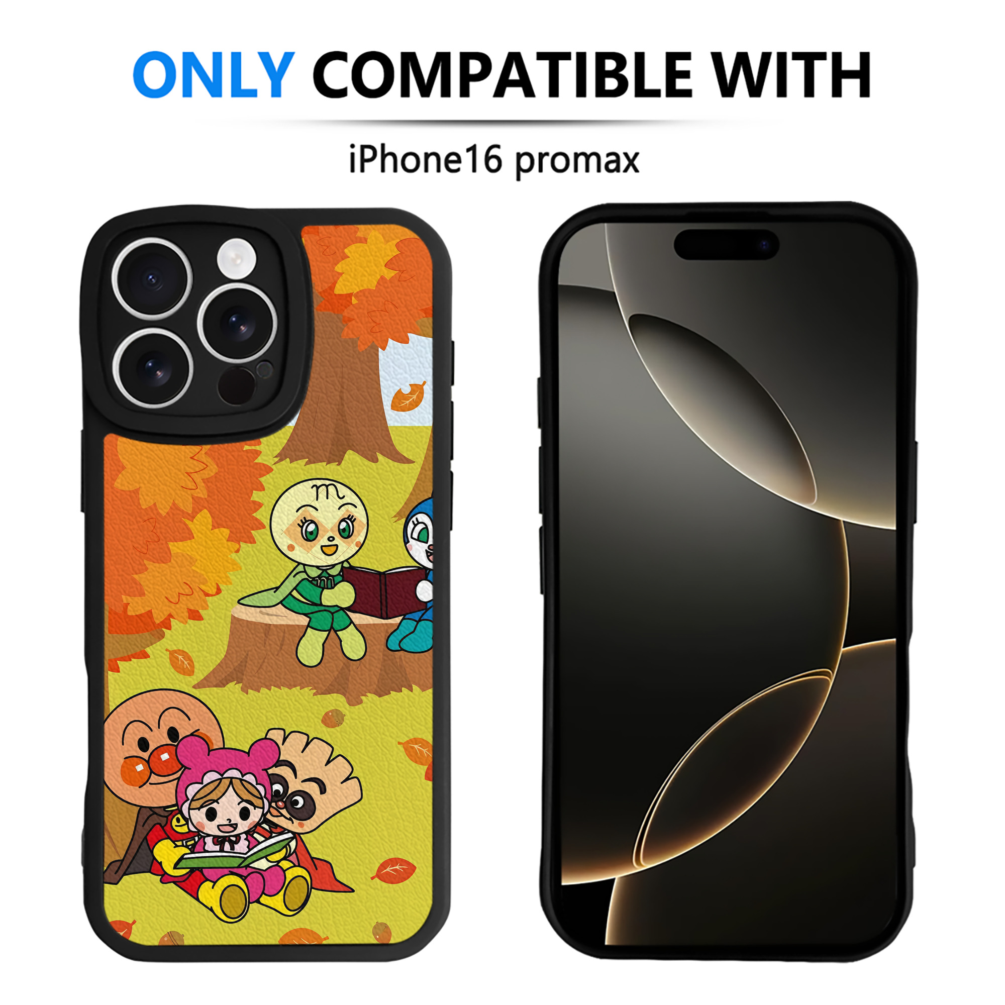 （画像用） アンパンマン Anpanman 【iPhone 16シリーズ対応】シリコンスマホケース（レザー調） 材質：シリコン